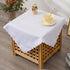 24 24 Inch Small Square White Tablecloth x Polyester Fabric Washable Table Cover Decorative Wrinkle Resistant Solid