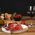 Okllen 12" Marble Cheese Board and Acacia Wood Serving Board, Handcrafted Round Tray for Cheese and Charcuterie