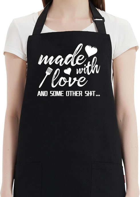 Funny Aprons for Women - Kitchen Chef Cooking Baking BBQ Grill Aprons with 2 Pockets