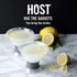 Host Freeze Insulated Martini Cooling Cups, 2 Pack, 9 oz, Plastic Freezer Gel Chiller, Grey