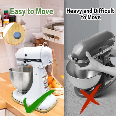 Bamboo Mixer Slider Compatible with Kitchenaid 4.5/5 Quart Tilt-Head Stand Mixer, K45SS Kitchen Attachment Sliding Mat