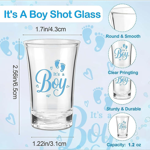 MEPIG 25 Set 25 Baby Shower Favors for Guests, It's a Boy Shot Glasses with Bottle Opener Keychains Floral Thank You