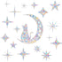 Cat Moon and 54PCS Star Window Clings, Anti-Collision Window Decals to Save Birds from Collisions