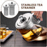 HEMOTON Tea Infusers for Loose Tea, 2Pcs Stainless Steel Strainers, Fine Mesh Steeper, Tea Basket Insert