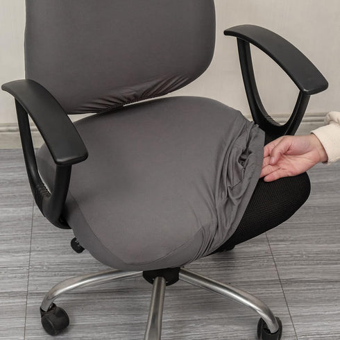 Computer Office Chair Cover, Protective & Stretchable Universal Chair Slipcover, Dark Grey