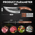Huusk Upgraded Japan Kitchen Knife, Hand Forged Viking Butcher Knife with Sheath for Meat Cutting and BBQ