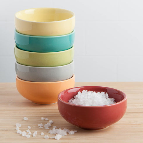 Now Designs Canyon Ceramic Pinch Bowl Set, Set of 6 Soy Sauce Dish, 2 oz