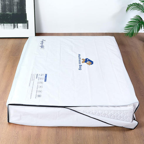 Mattress Bags for Moving and Storage, Twin Size 6 Mil Waterproof Zippered Bag, Heavy-Duty Moving Supplies