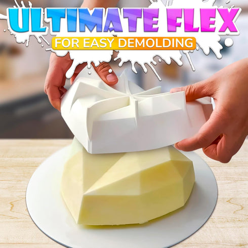 Breakable Heart Mold, Flexible Silicone Baking Mold for Cakes, Chocolate, Jellies & Freezer Desserts