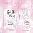 TrelaCo Baby Shower Game Sign, 20 Pcs Baby Bottles Shower Favor Set for Gender Reveal Party (Pink, Elephant)
