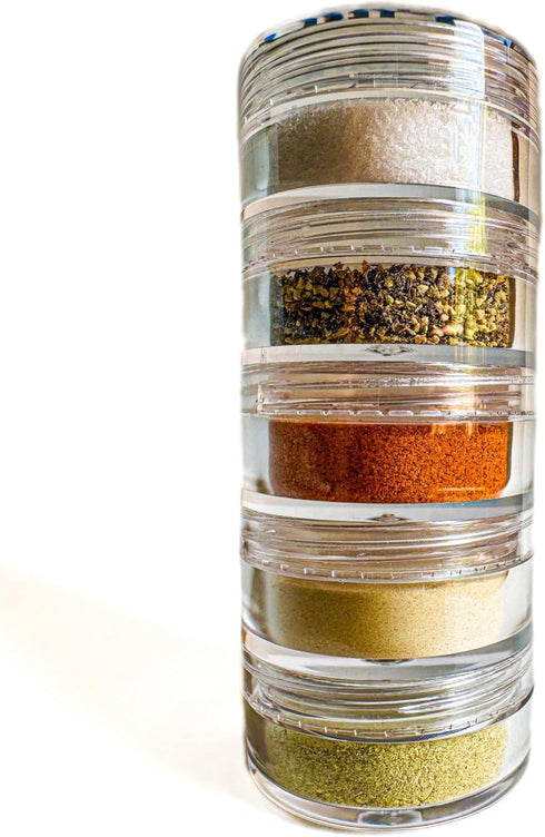 NICE RACK Mini Travel Spice Rack Filled with Organic Herbs, Refillable Camp Spice Kit, Great Gift for Camping