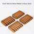 SUBEKYU Wooden Soap Dishes for Bathroom, Bar Soap Holder with Self Draining Tray, Natural Waterfall Drain Soap Saver