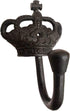 (1) 4.25" Imperial Crown Coat Hook - BB-249 - Black Wrought Iron Finish for Coats, Bags, Hand Towels, etc.