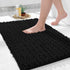 Yimobra Non Slip Washable Bathroom Rugs 32x20 Inch - Ultra Soft Chenille Bath Mat, Quick Dry, Black