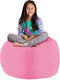 Posh Stuffable Kids Stuffed Animal Storage Bean Bag Chair Cover - Large 38" Solid Pink Toy Organizer for Children