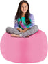 Posh Stuffable Kids Stuffed Animal Storage Bean Bag Chair Cover - Large 38" Solid Pink Toy Organizer for Children