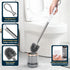 GUCOLUBU 2 Pack Set Toilet Bowl Brush and Holder Long Handle Toilet Brush for Bathroom with Separate Base for Floor