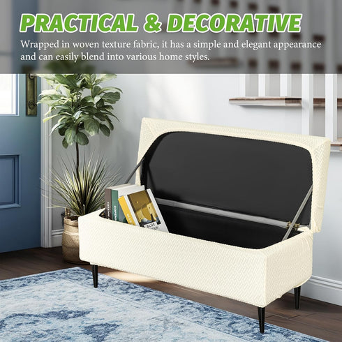 Ottoman Covers, Stretch Folding Storage Stool Slipcover Furniture Protector, Rectangle Bench Footstool Cover