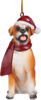 Design Toscano JH576303 Christmas Boxer Holiday Dog Ornaments, Full Color