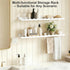 16.5 Inch Set 4, Fixwal Nursery Shelves, Floating Bookshelves for Wall of Scalloped Wall Book Shelves with Towel Rack