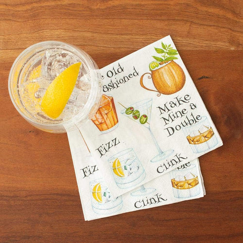 Caspari Cocktail Hour Paper Cocktail Napkins - 40 Count