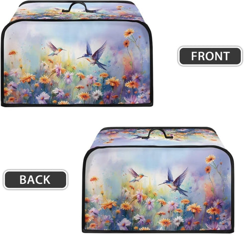 Two Hummingbirds Slow Cooker Cover, 6-8 Qt Flower Bush Dust Cover for Kitchen Small Appliance Decor