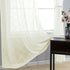 KOUFALL Quatrefoil Sheer Curtains - 63 Inch Length for Living Room - Cream Beige Grommet Semi Sheer Drapes