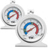 Twin Pack Fridge Freezer Thermometer for Monitoring Refrigerator Temperature - Stainless Steel