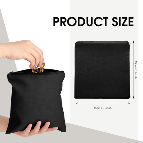 Sanwuta 8 Pcs Anti Tarnish Silver Storage Bags, Jewelry Protector Pouches (Black, 5.9 x 5.9 Inch)