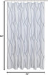 Biscaynebay Extra Long Textured Fabric Shower Curtain 72 W x 84 L, Silver Grey Striped Printed Linen, Machine Washable