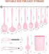 Kitchen Utensils Set-12 Pieces Silicone Cooking Utensils Set (Dishwasher Safe) 392°F Heat Resistant Spatula Set, Nonstick Cookware by Pranski