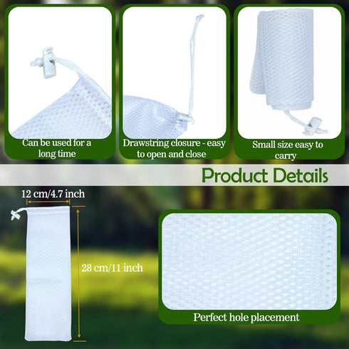 Wild Bird Feeder Sock, 6PCS Finch Feeders for Outside, Bird Seed Sock Feeder Bag Net for Finch Thistle (White, 28 X 12
