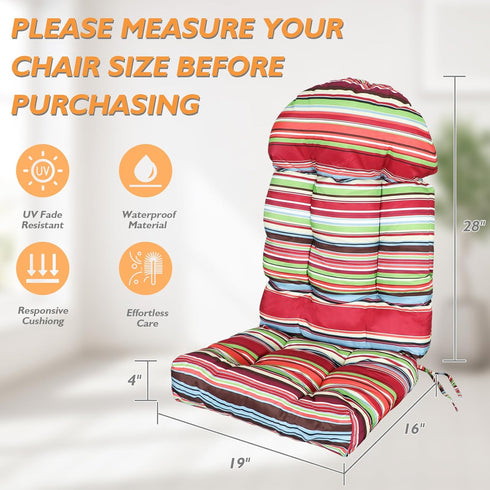 Mguio 44''L 19''W 4''H Adirondack Chair Cushion, Rocking Chair Cushions High Back, Thickened Patio Chair pad for Indoor