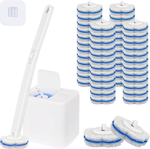 Disposable Toilet Brush with 48 Refills,Toilet Bowl Cleaner,Toilet Cleaning Supplies,Toilet Bowl Brush,Toilet