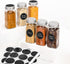 DIDITIME 6Pcs Spice Jars with Label, 4oz Empty Square Seasoning Containers, Spice Jars