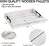 4 Wooden Serving Ottoman Tray With Coasters, Breakfast Tray With Handles, Home Decor for Living Room, Coffee Table