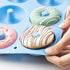 Silicone Donut Mold for 6 Doughnuts, Set of 2, Food Grade LFGB Baking Pan, Non-Stick, Dishwasher Safe, Blue