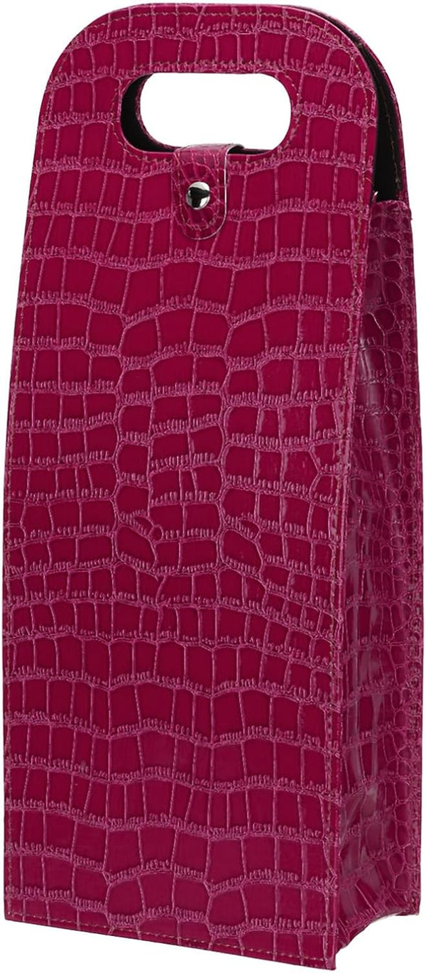 PATIKIL 2 Bottle Wine Gift Bag - Reusable Leather Wine Tote Carrier for Champagne, Portable for Picnic, Party, Wedding