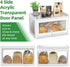 Countertop, 4-Side BAMBANG Bamboo Bread Box for Kitchen Extra Large Farmhouse Bread Box with Clear Panels, Wooden Bread