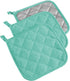DII Basic Terry Collection Quilted Potholder, 100% Cotton, Aqua, 3 Piece