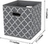 Fabric Cloth Storage Bins,Fabric Cube Organizer with Dual Handles Foldable Cube Storage Baskets for Home Bedroom Storage,Set of 3,(Gray Light)