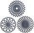 Set of 3 Silicone Trivet Mats - Non-Slip & Heat Resistant Hot Pads for Table & Countertop, Grey