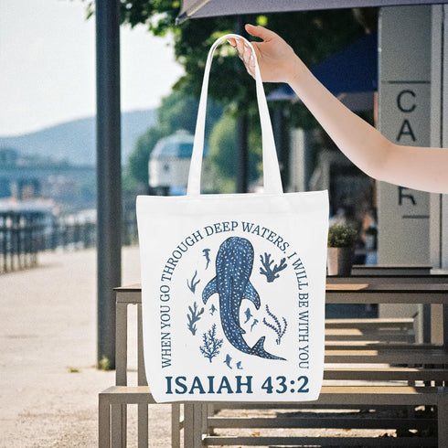 VBCVBGFH Floral Beach Whale Shark Gifts Jellyfish Christian Canvas Tote Bag for Work Totes for Women Christmas Bible