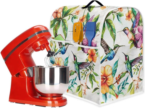 Hummingbird Flower Stand Mixer Cover, Stylish Kitchen Appliance Dust Covers, Waterproof and Stain Resistant