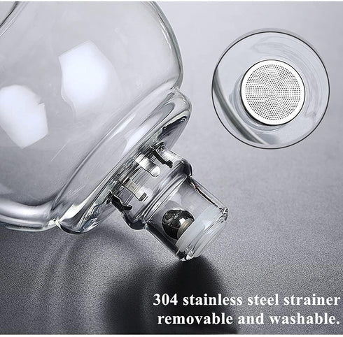 Set Set (6 RORA Lazy Kungfu Glass Tea Semi Automatic Drip Rotating with Infuser Glass Teapot cups)