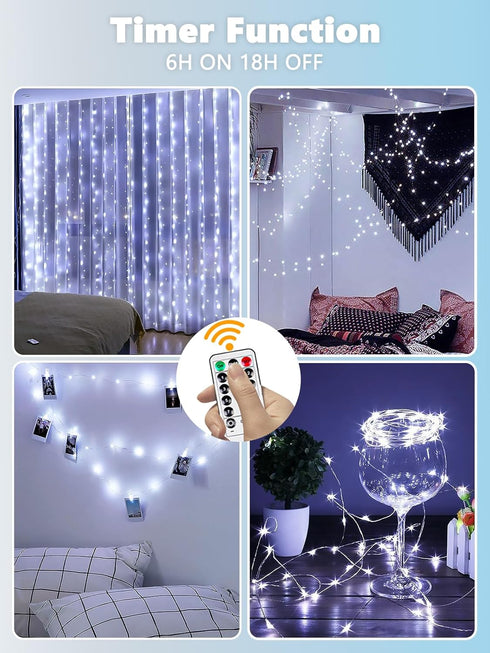 3 Pack 26 80 8 Fairy Lights Battery Operated with Remote Control Timer, FT LED String Lights Outdoor Indoor, Mode