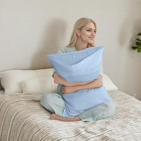 Pillow Cases Standard Size 2 Pack - Bamboo Rayon Cooling Pillowcases with Envelope Closure, Cool Breathable Pillow Case