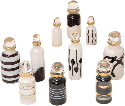 CraftsOfEgypt Genie Blown Empty Glass Mini Bottles Set of 20 Decorative Small Vials for Perfume, Essential Oils