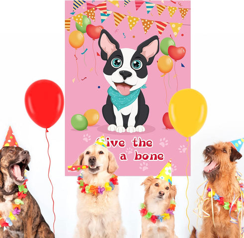 Pin The Bone on The Dog Party Game - 48 Pcs Bone for Dog Themed Birthday Party Supplies