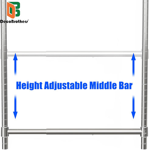 DecoBrothers Adjustable Hanging Closet Rod, Chrome
